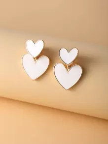 17KM Hoa tai trái tim đôi Valentine - trắng - Xem 1