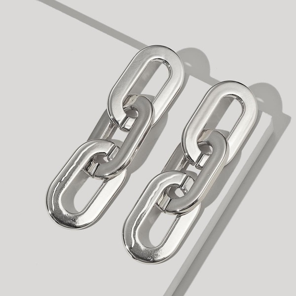 

Chain Link Earrings, Silver
