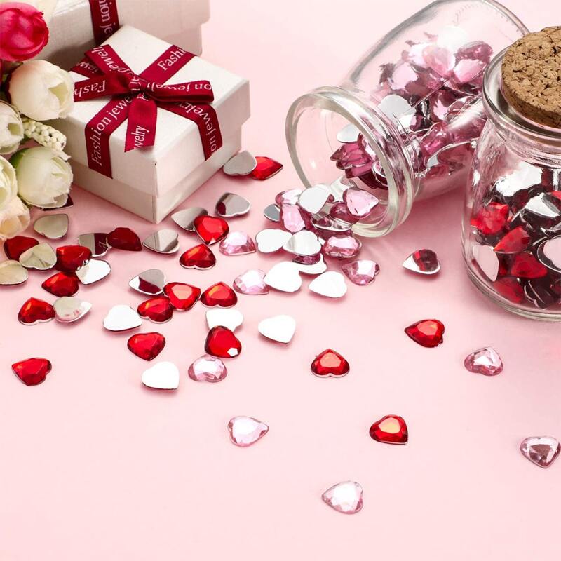 

400pcs Heart Shaped Decoration, Multicolor