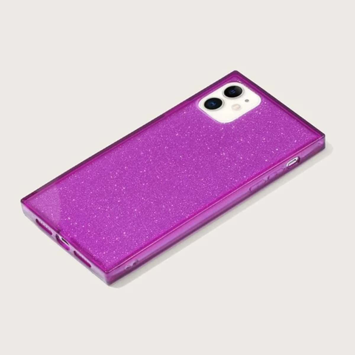 Glitter Square iPhone Case, Clear