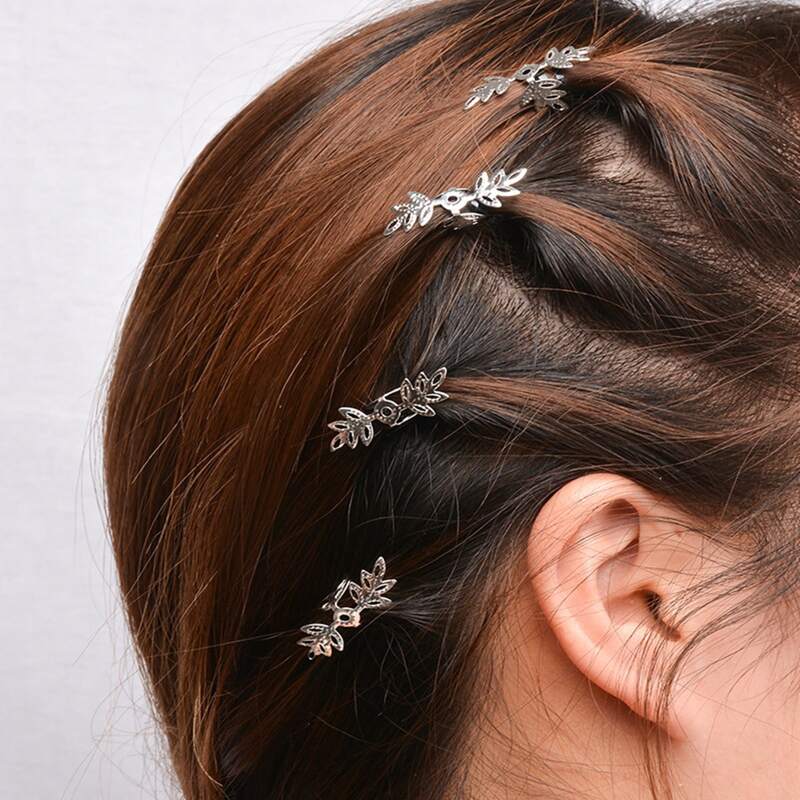 

5pcs Snowflakes Hair Spinners, Silver