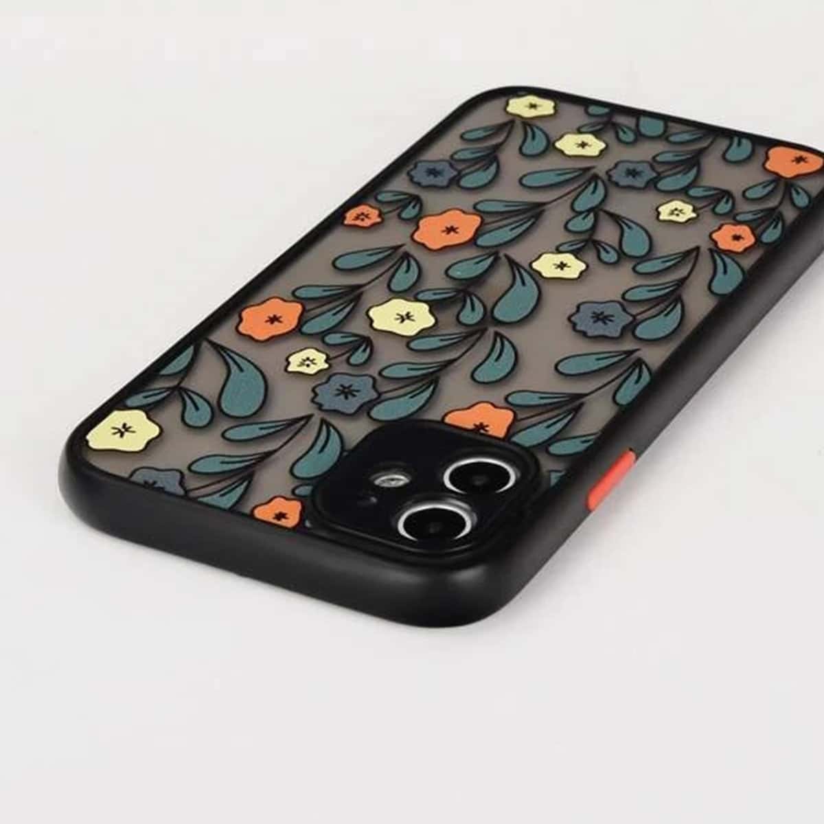 

Floral Contrast Frame iPhone Case, Clear