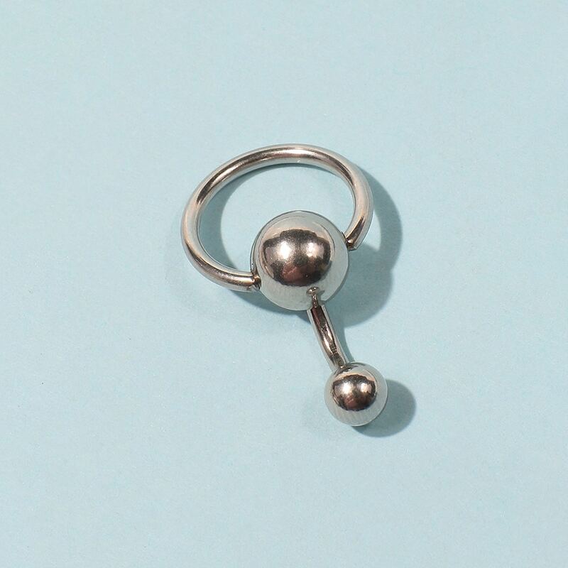 

Round Ball Decor Belly Ring, Silver