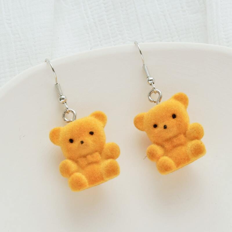 

Bear Drop Earrings, Yellow