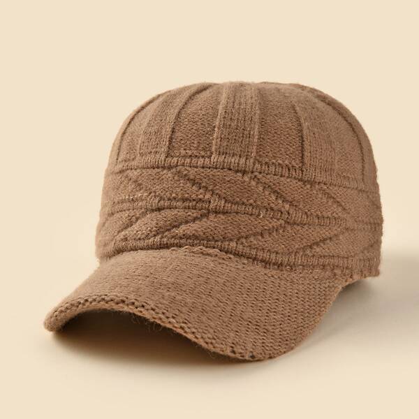 

Solid Knit Baseball Cap, Camel