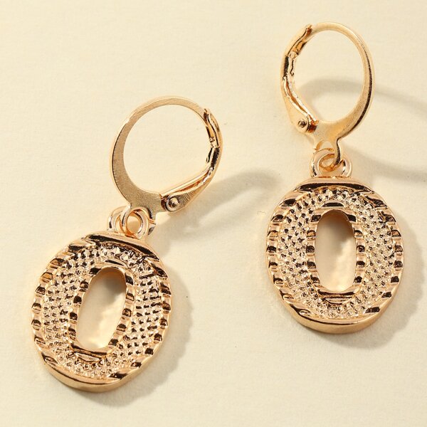 

Letter Drop Earrings, Gold