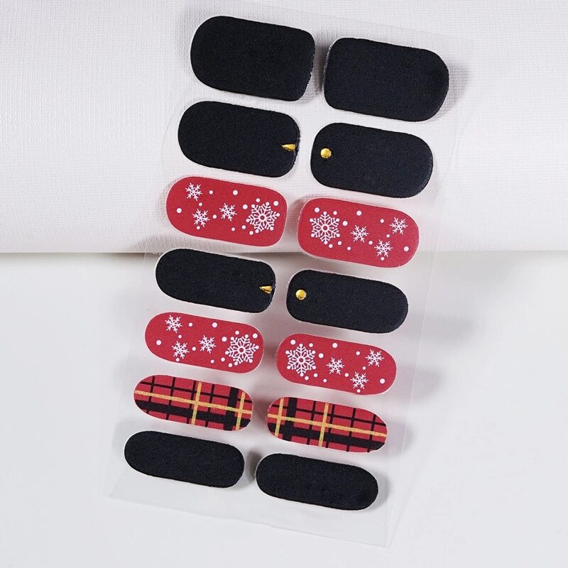 

1sheet Christmas Glitter Nail Sticker, Multicolor