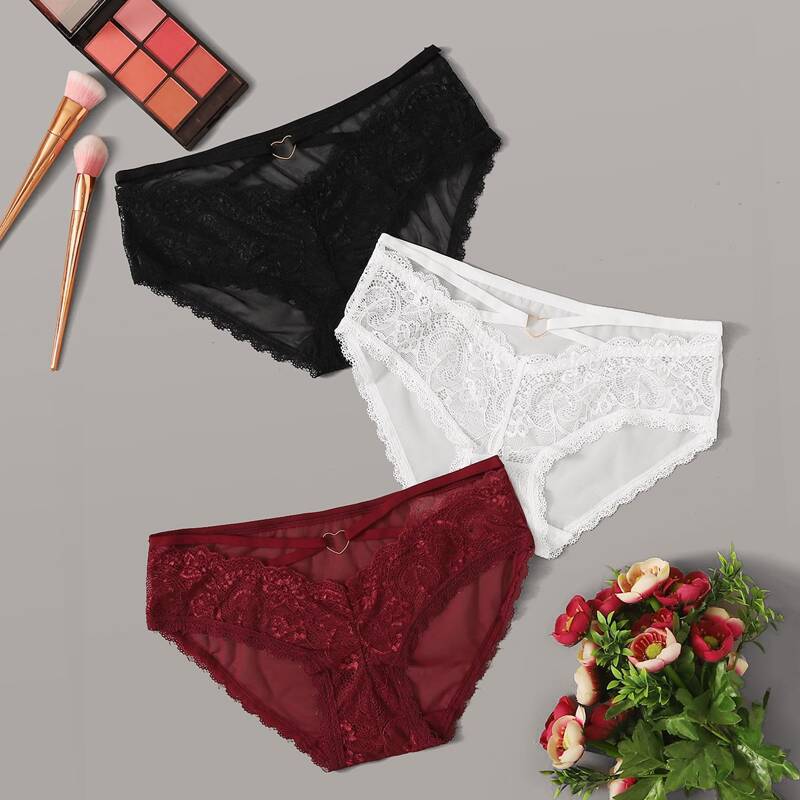 

3pack Lace Panty Set, Multicolor