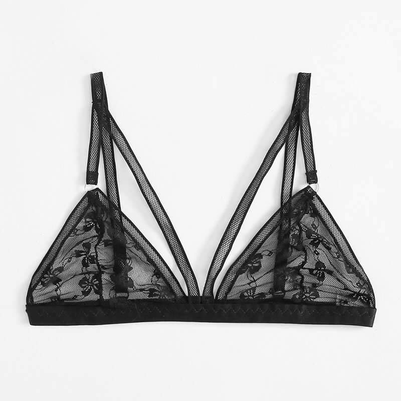 

Lace Sheer Bralette, Black