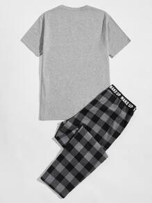 SHEIN Đồ mặc nhà Nam Túi Sọc ca rô Giải trí - Nhiều màu - Xem 2