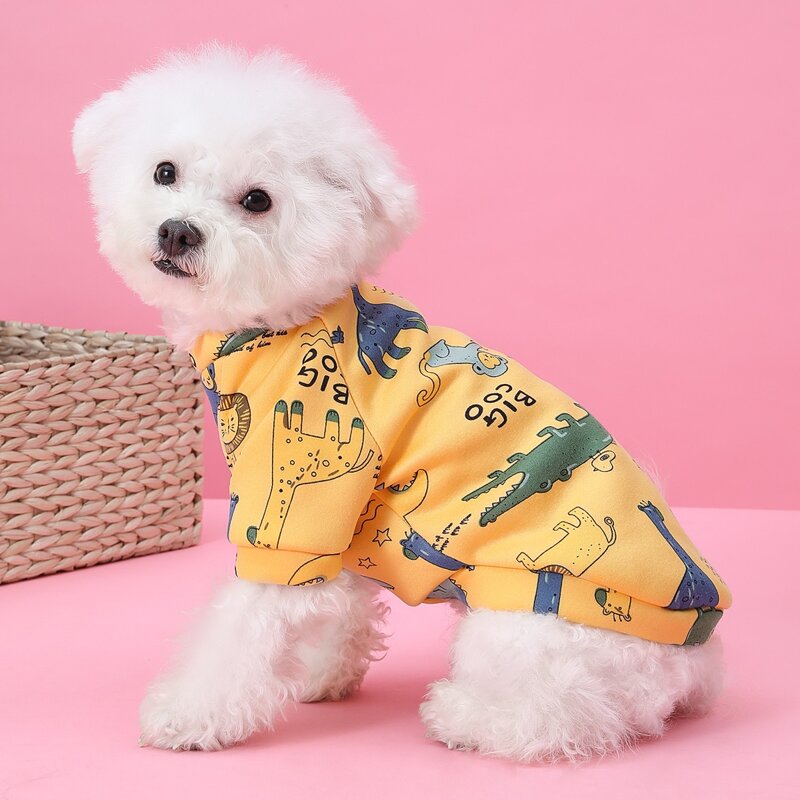 

Cartoon Animal Dog Sweatshirt, Yellow