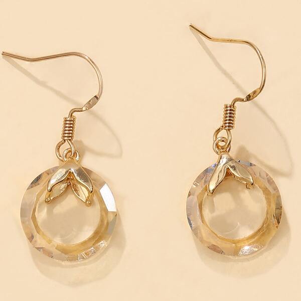 

Round Charm Drop Earrings, Champagne