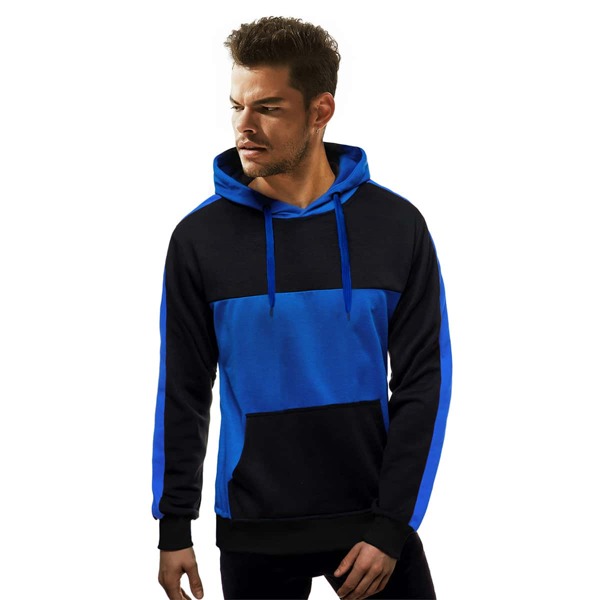 

Men Colorblock Kangaroo Pocket Drawstring Hoodie, Multicolor