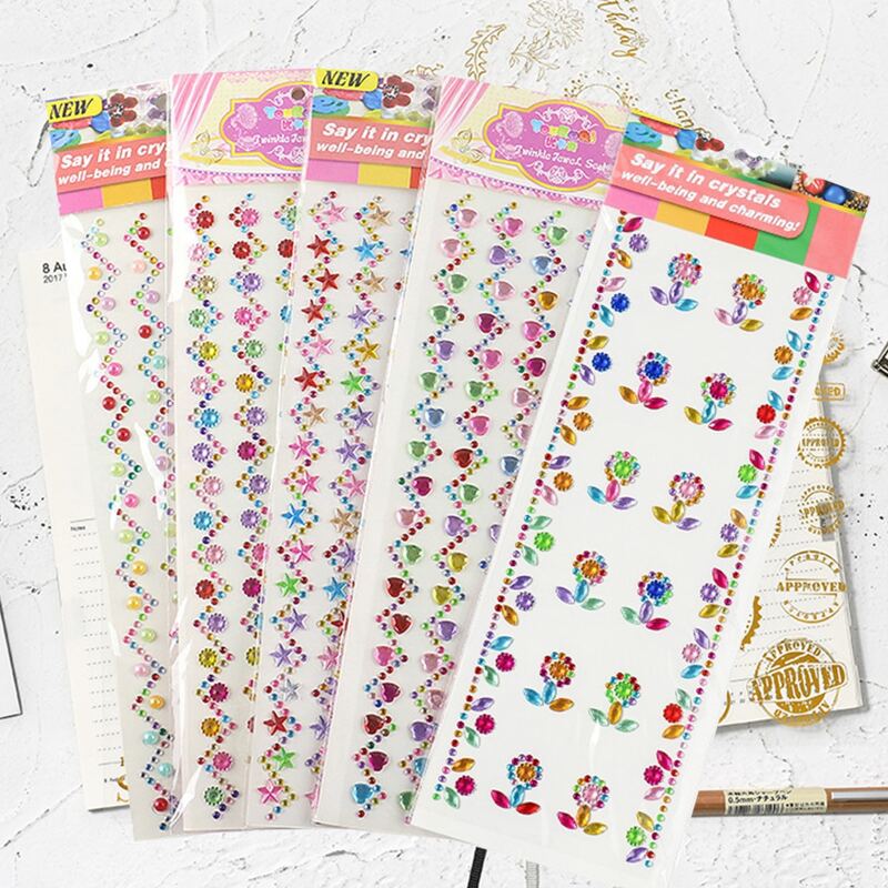 

1sheet Random Pattern Crystal Sticker, Multicolor