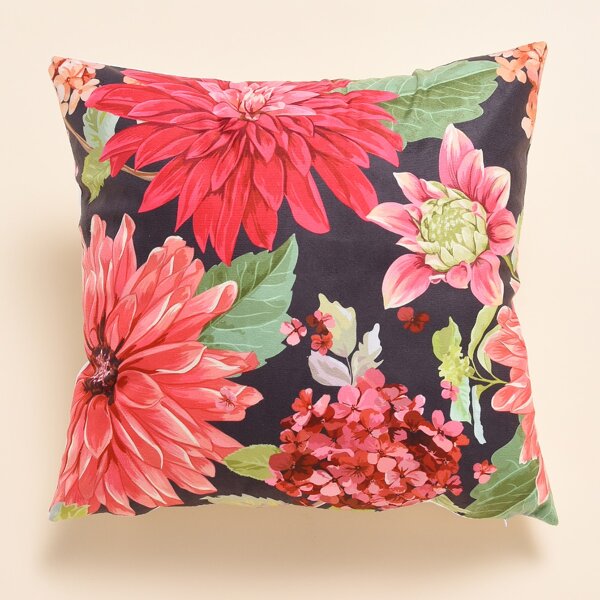 

Flower Print Cushion Cover Without Filler, Multicolor