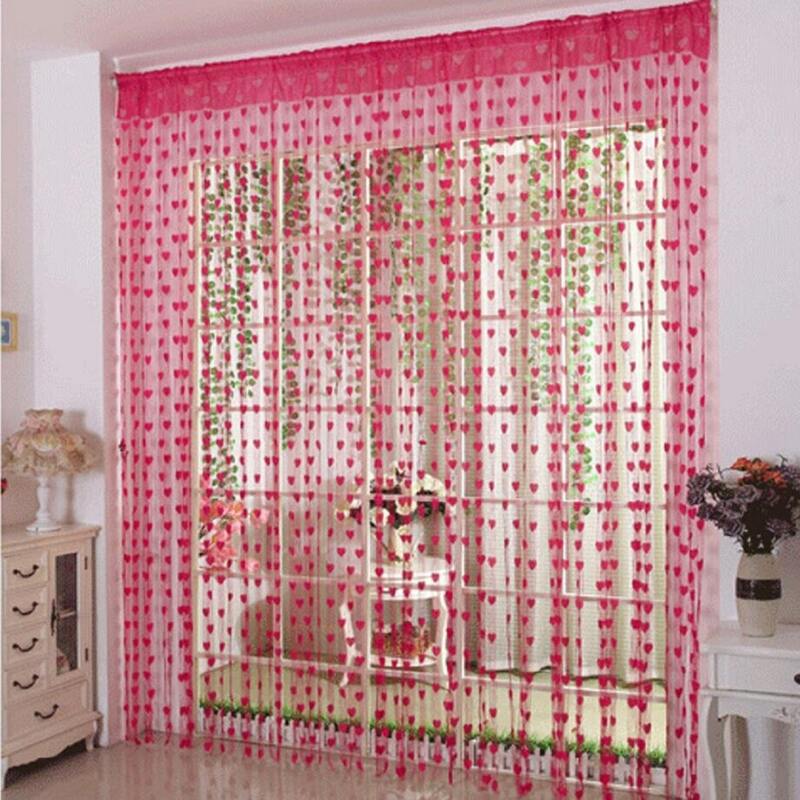 

Heart String Single Panel Curtain, Hot pink