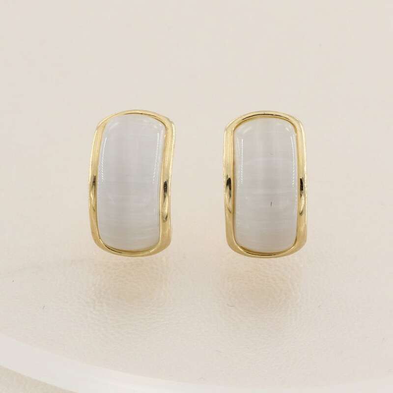 

Gemstone Stud Earrings, White