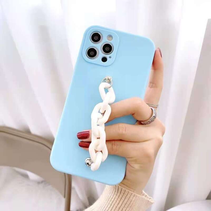 

Solid iPhone Case With Chain, Blue