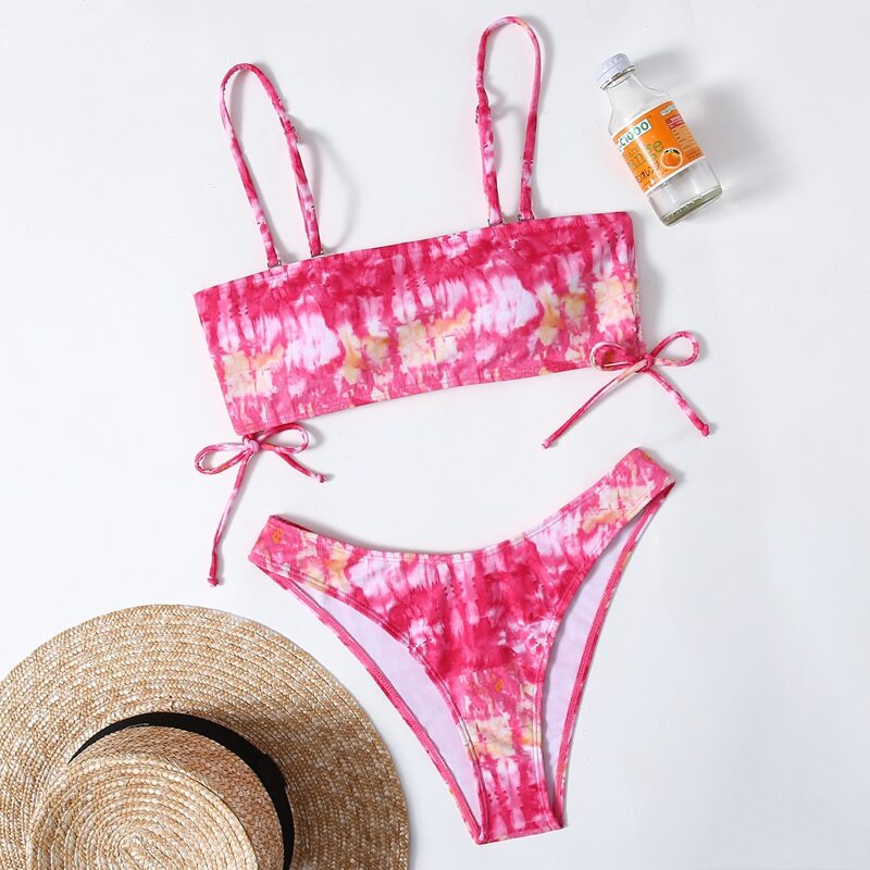 

Tie Dye High Cut Bikini Swimsuit, Multicolor