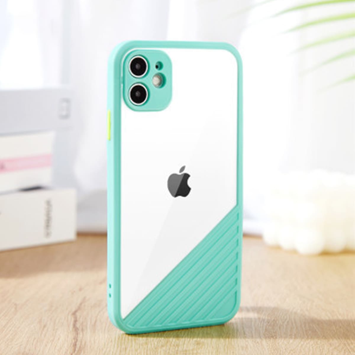 

Colorblock Contrast Frame iPhone Case, Baby blue
