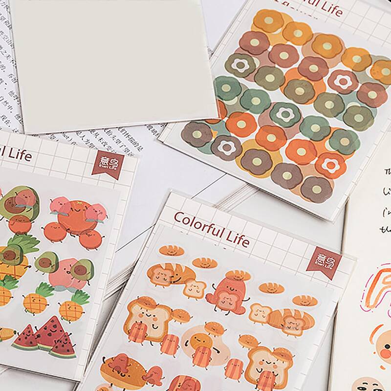 

3sheets Cartoon Graphic Random Sticker, Multicolor