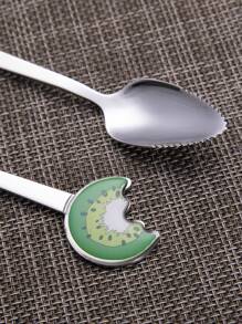 1入組奇異果裝飾湯匙 - 銀色 - 查看 6