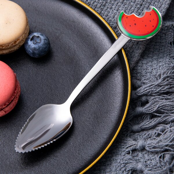 

1pc Watermelon Decor Spoon, Silver