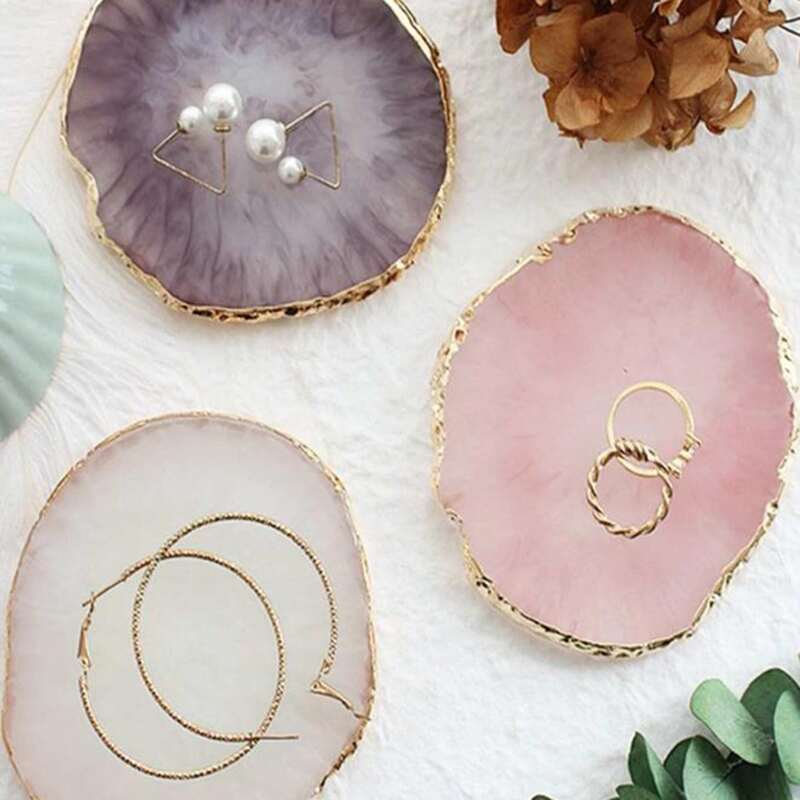 

1pc Crystal Jewelry Tray, Multicolor