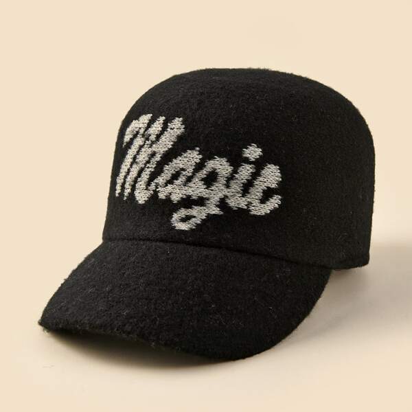 

Letter Graphic Baseball Cap, Black