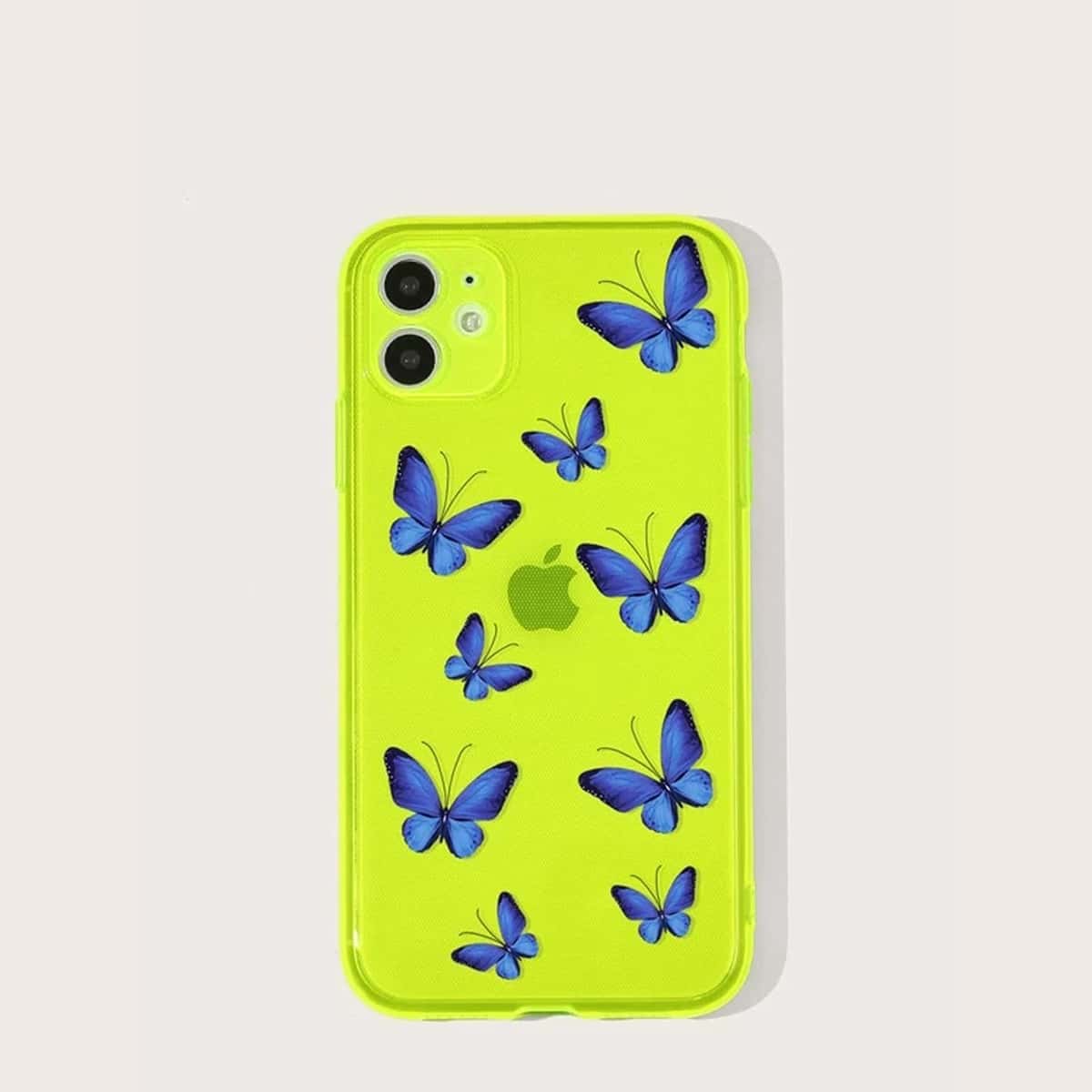 

Butterfly Print Tinted iPhone Case, Clear