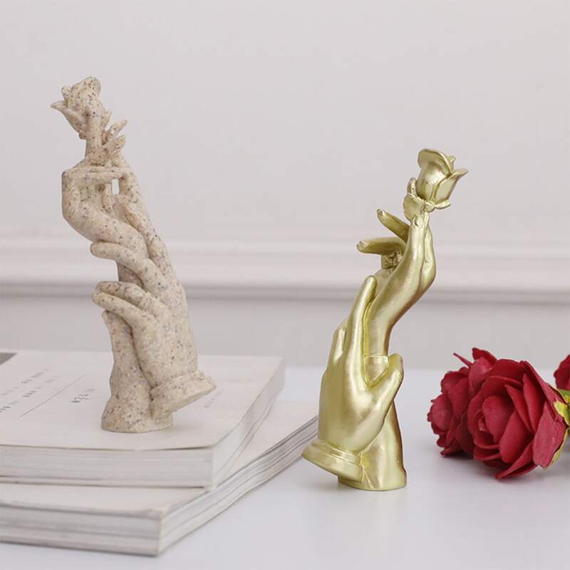 

1pc Hands & Rose Decorative Object, Multicolor