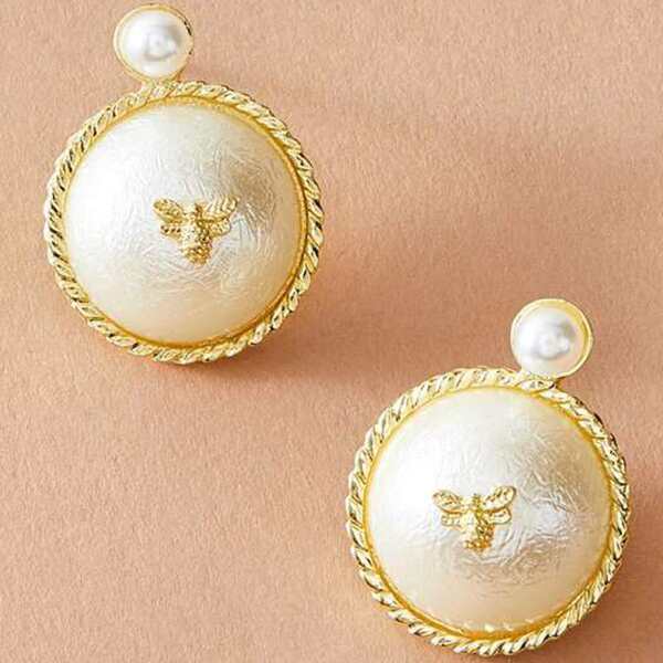 

Faux Pearl Earrings, White