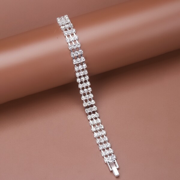 

Rhinestone Decor Bracelet, Silver