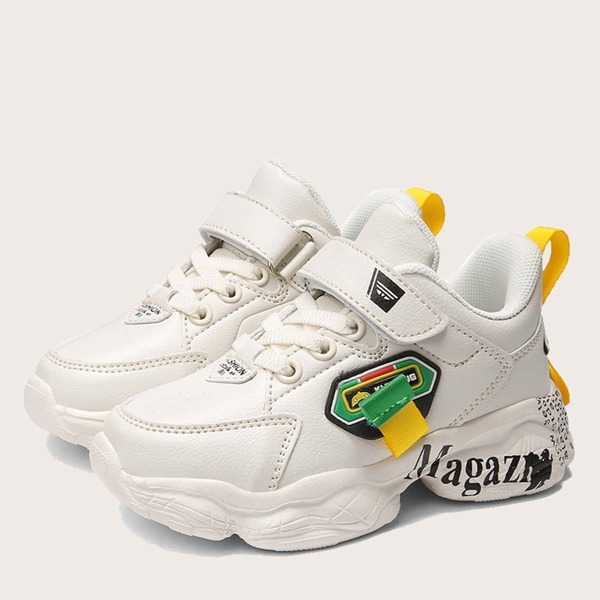 

Boys Letter Graphic Velcro Strap Sneakers, Beige