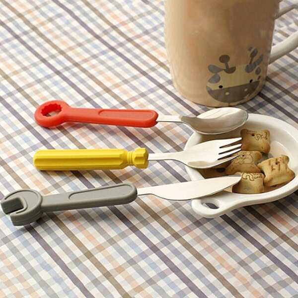 

3pcs Screwdriver Design Cutlery Set, Multicolor