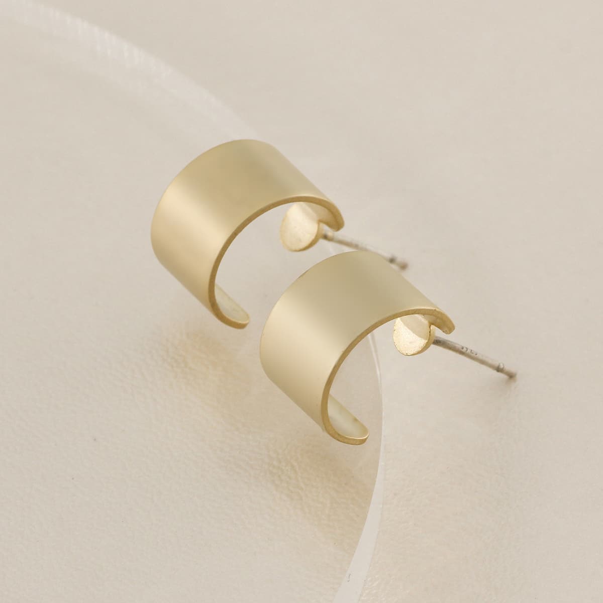 

Wide Band Cuff Earrings, Gold