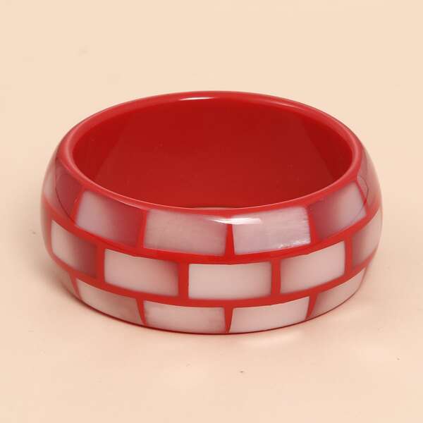 

Acrylic Wide Bracelet, Burgundy