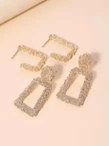 6 pares pendientes geométricos con diseño de diamante de imitación - Amarillo Oro - Ver 2