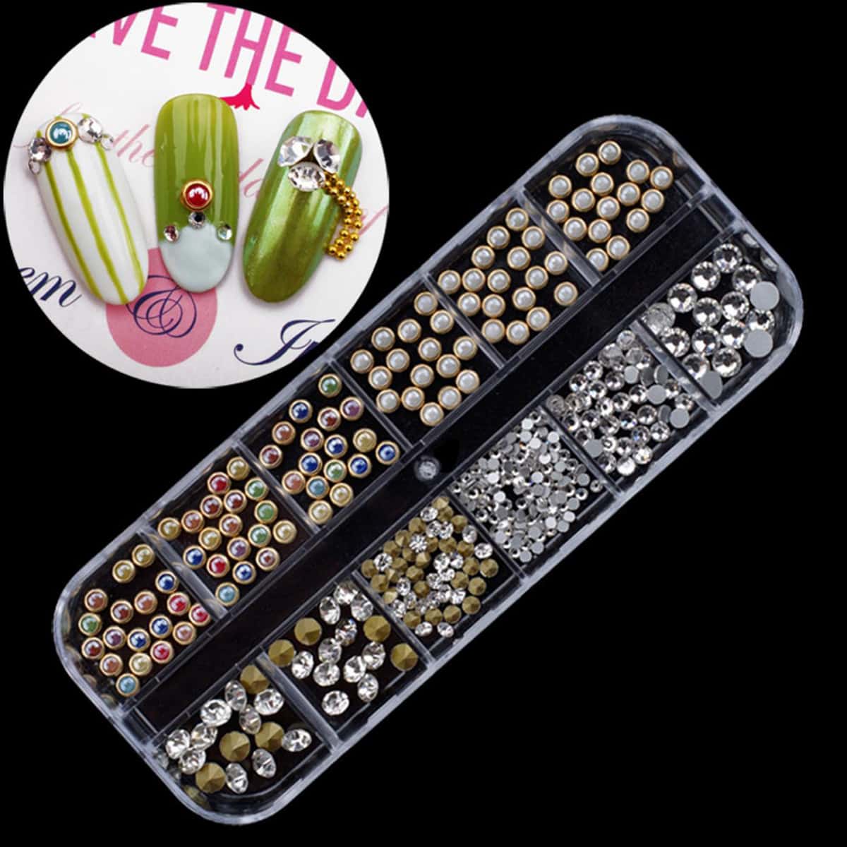 

1box Rhinestone Nail Art Decoration, Multicolor