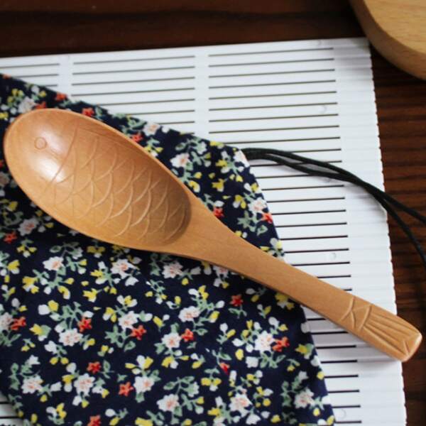 

1pc Fish Design Spoon, Khaki