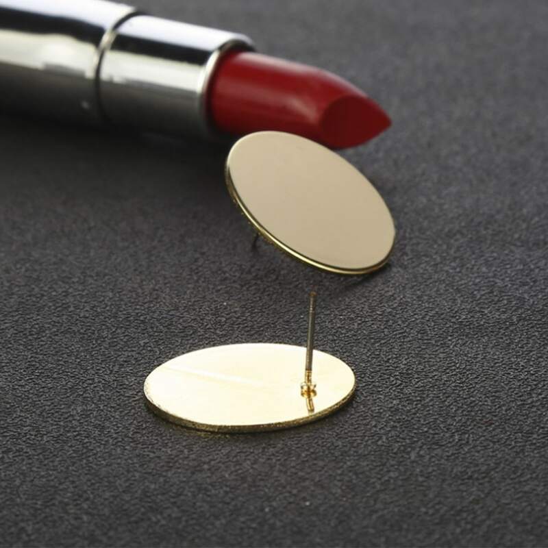 

Disc Stud Earrings, Gold
