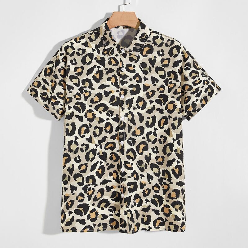 

Guys Leopard Pattern Shirt, Multicolor