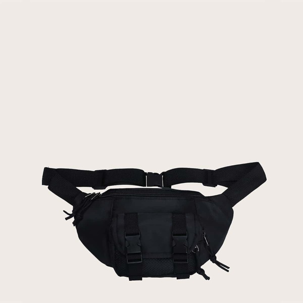 

Boys Release Buckle Design Fanny Pack, Black