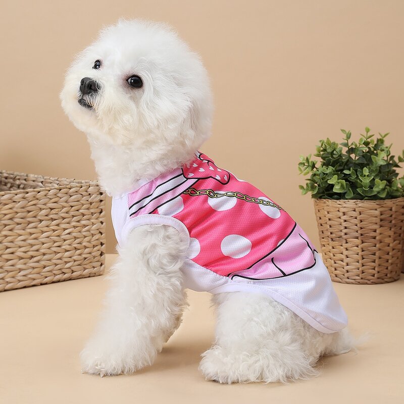 

Bow Pattern Dog Tank, Hot pink