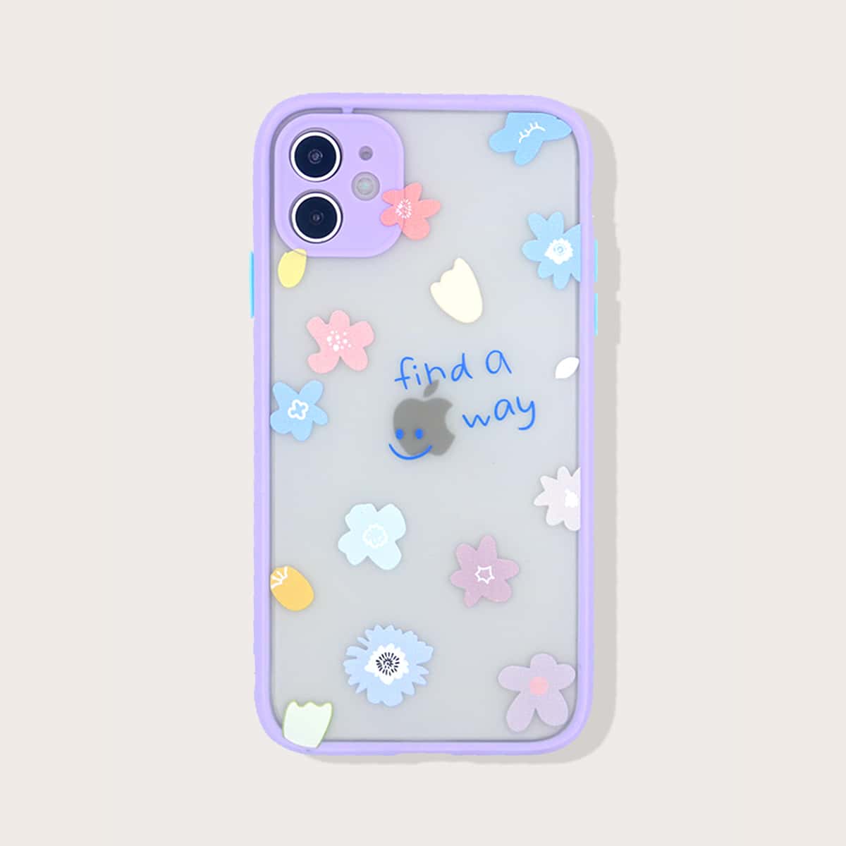 

Floral Contrast Frame iPhone Case, Multicolor