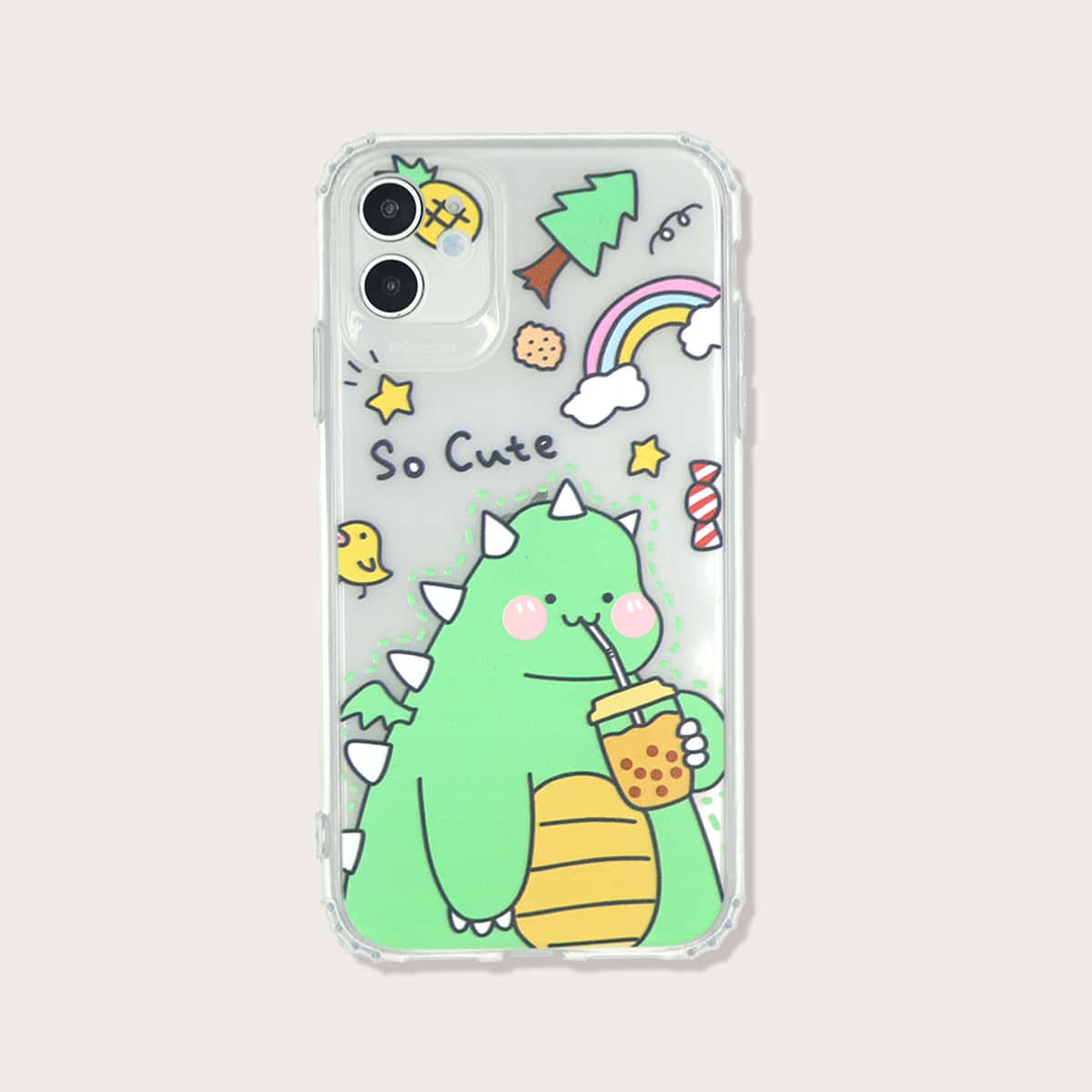 

Cartoon Dinosaur Print iPhone Case, Multicolor