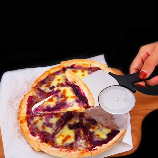 

1pc Multifunction Stainless Steel Pizza Cutter, Black