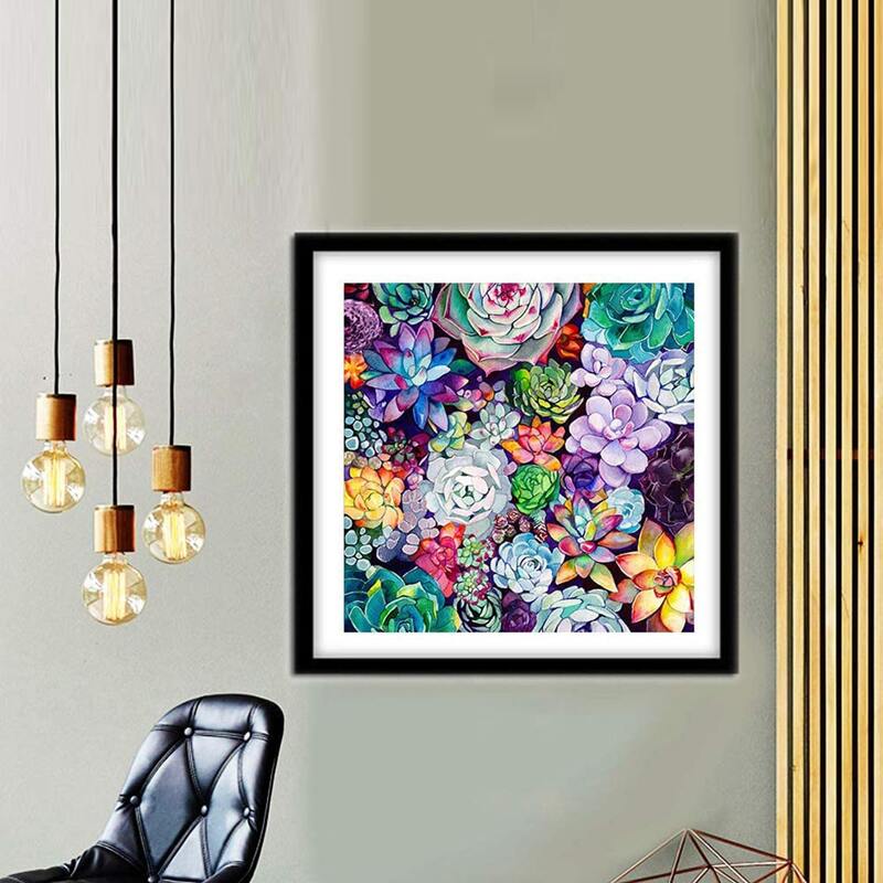 

DIY Diamond Botany Painting Without Frame, Multicolor