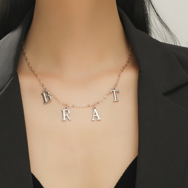

Letter Charm Necklace, Silver