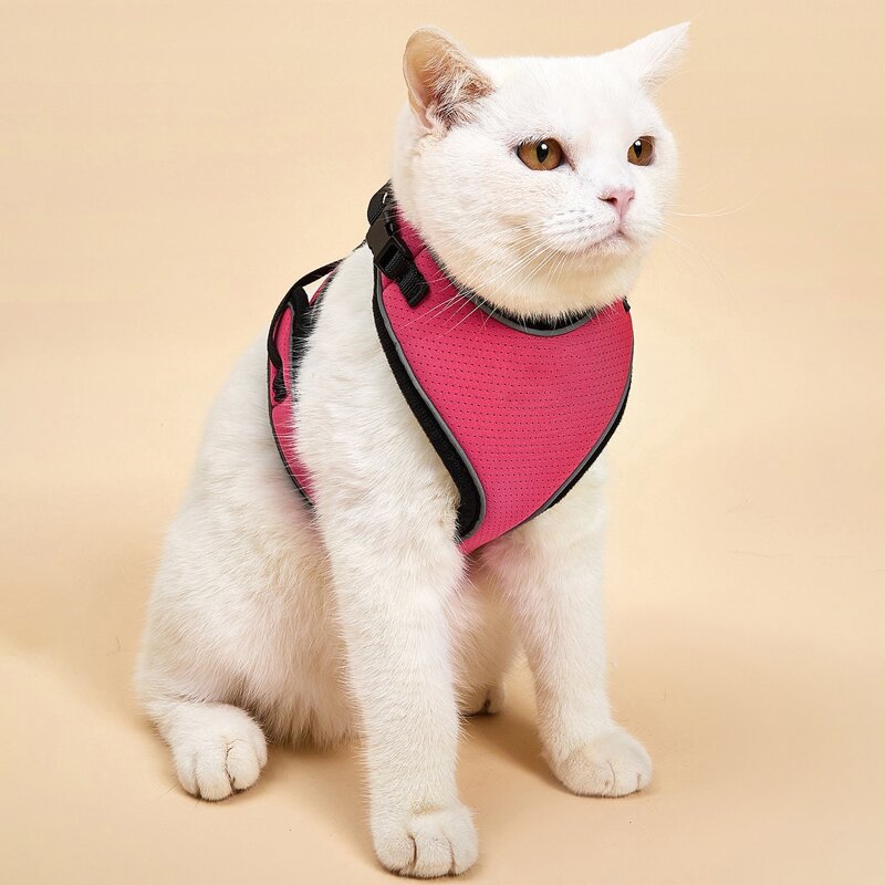

1pc Breathable Cat Harness, Pink